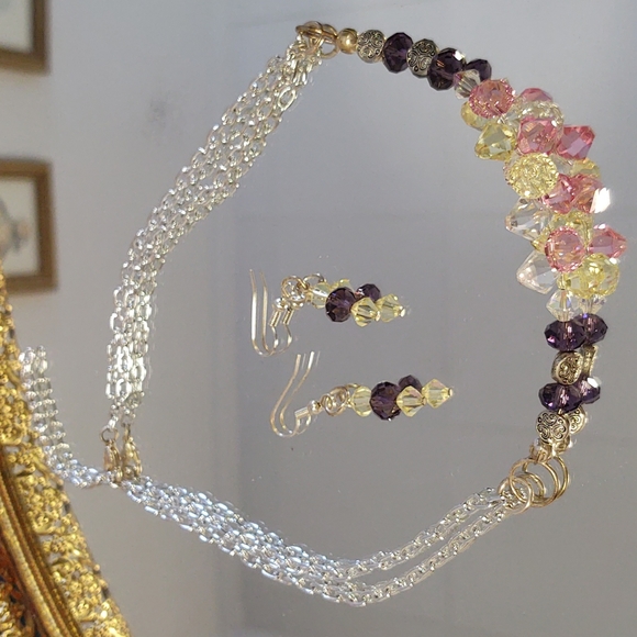 Crystal Choker Necklace and Earring Set - Picture 3 of 9
